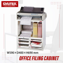 画像をギャラリービューアに読み込む, 【セール価格】OAキャビネット幅59㎝ A4XM2-4H2P2V | SHUTER シューター プリンター台 プリンターキャビネット FAX台 書類棚 書類ケース 収納ボックス 引き出し オフィス