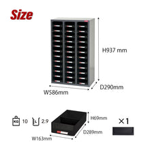 画像をギャラリービューアに読み込む, パーツキャビネット A5V-336 | SHUTER シュータースチール製 収納棚 業務用 部品 収納 耐荷重10kg