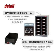 画像をギャラリービューアに読み込む, パーツキャビネット A6V-212H 黒 | SHUTER シューター スチール製 引出 収納棚 業務用 頑丈 耐荷重10kg