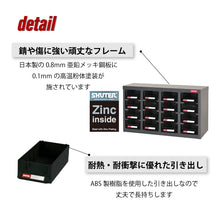 画像をギャラリービューアに読み込む, パーツキャビネット A7V-416 黒 | SHUTER シューター スチール製 引出 収納棚 業務用 部品 収納 頑丈 耐荷重10kg