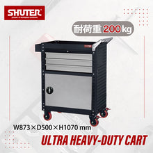 画像をギャラリービューアに読み込む, ツールカート CT-2H3D | SHUTER シューター ツールワゴン 業務用台車 耐荷重200kg 頑丈 引き出し ロッカー キャスター