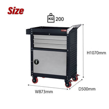 画像をギャラリービューアに読み込む, ツールカート CT-2H3D | SHUTER シューター ツールワゴン 業務用台車 耐荷重200kg 頑丈 引き出し ロッカー キャスター