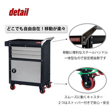 画像をギャラリービューアに読み込む, ツールカート CT-2H3D | SHUTER シューター ツールワゴン 業務用台車 耐荷重200kg 頑丈 引き出し ロッカー キャスター