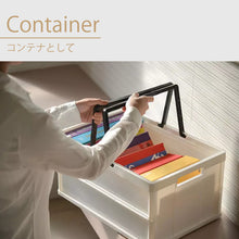 画像をギャラリービューアに読み込む, 持ち手つき折り畳みコンテナ FB-4531HL | livinbox リビンボックス SHUTER 買い物かご 衣類収納 27L