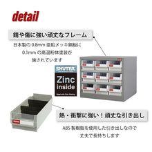 画像をギャラリービューアに読み込む, パーツキャビネット3列×3段 HD-309(グレー) | SHUTER シューター 部品 工具 収納 スチール製 引き出し 収納棚 業務用 頑丈