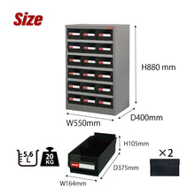 画像をギャラリービューアに読み込む, パーツキャビネット3列×6段 HD-318(黒) | SHUTER シューター 部品 工具 収納 スチール製 引き出し 収納棚 業務用 頑丈