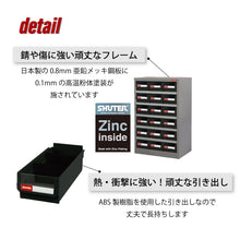 画像をギャラリービューアに読み込む, パーツキャビネット3列×6段 HD-318(黒) | SHUTER シューター 部品 工具 収納 スチール製 引き出し 収納棚 業務用 頑丈