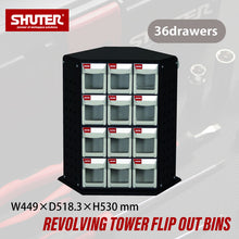 画像をギャラリービューアに読み込む, 回転式パーツキャビネット(卓上タイプ) RFO-636 | SHUTER シューター パーツボックス 回転 業務用 部品 収納 パーツスタンド 有孔ボード