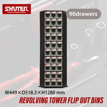 画像をギャラリービューアに読み込む, 回転式パーツキャビネット(タワータイプ) RFO-690 | SHUTER シューター パーツボックス 回転 業務用 部品 収納 パーツスタンド 有孔ボード