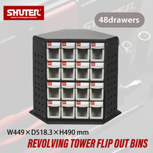 画像をギャラリービューアに読み込む, 回転式パーツキャビネット(卓上タイプ) RFO-848| SHUTER シューター パーツボックス 回転 業務用 部品 収納 パーツスタンド 有孔ボード