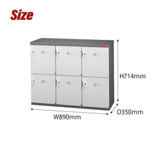 画像をギャラリービューアに読み込む, ロッカー3列2段 SC-306M | SHUTER シューター 鍵付き 収納 セキュリティ