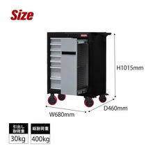 画像をギャラリービューアに読み込む, ツールカート 引き出し7段&縦型タイプ TC-H25 | SHUTER シューター ツールワゴン 業務用台車 耐荷重 400kg 頑丈 キャスター