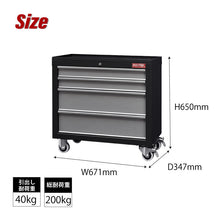 画像をギャラリービューアに読み込む, ツールカート 引き出し4段タイプ TC-S22 | SHUTER シューター ツールワゴン 業務用台車 耐荷重 200kg 頑丈 キャスター