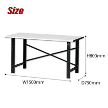 画像をギャラリービューアに読み込む, ワークベンチ 作業台 ライトタイプ WL-5M | SHUTER シューター 幅1500 耐荷重100kg 耐油 耐化学薬品