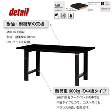 画像をギャラリービューアに読み込む, ワークベンチ 作業台 ミディアムタイプ WM-5U | SHUTER シューター 幅1500 耐荷重600kg 頑丈 耐衝撃 耐油