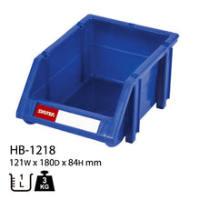 画像をギャラリービューアに読み込む, パーツコンテナ HB-1218 (5個セット) | SHUTER シューター パーツボックス スタッキング 引っ掛け 吊下げ 部品 パーツ 工具 収納 1.0L