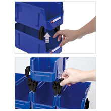 画像をギャラリービューアに読み込む, パーツコンテナ HB-240(4個セット) | SHUTER シューター パーツボックス スタッキング 引っ掛け 吊下げ 部品 パーツ 工具 収納 9.6L