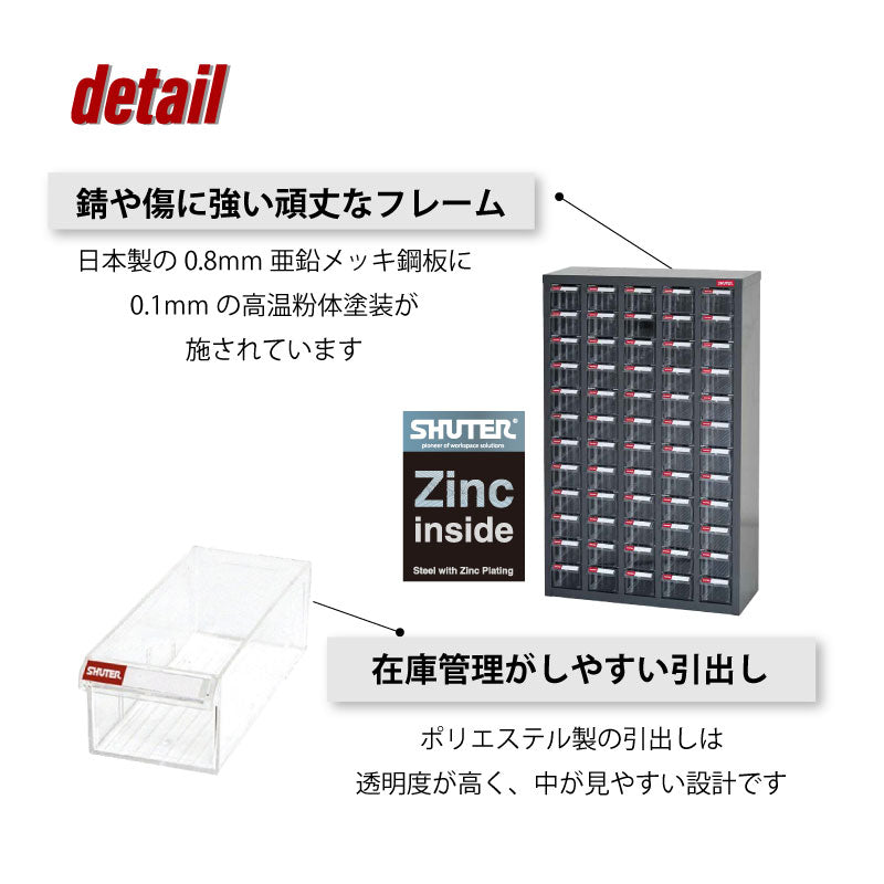 パーツキャビネット A8-560 | SHUTER シューター スチール製 収納棚